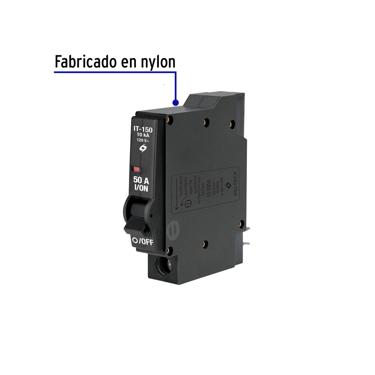 Interruptor de 1 polo 50A, enchufable, VOLTECK