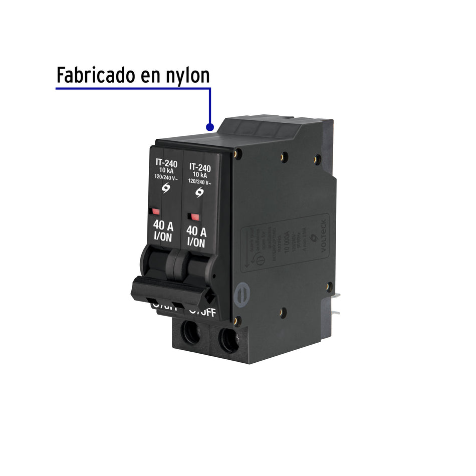 Interruptor de 2 polos 40A enchufable VOLTECK