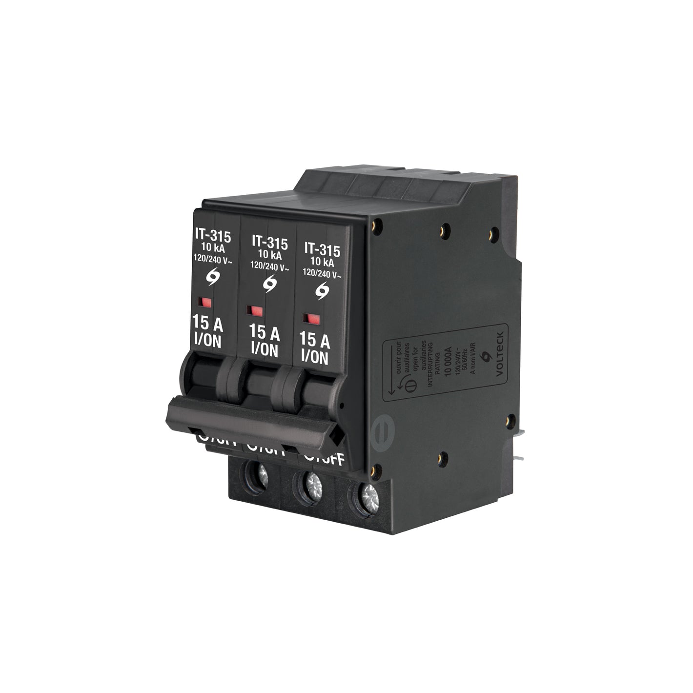 Interruptor de 3 polos 15A, enchufable, VOLTECK