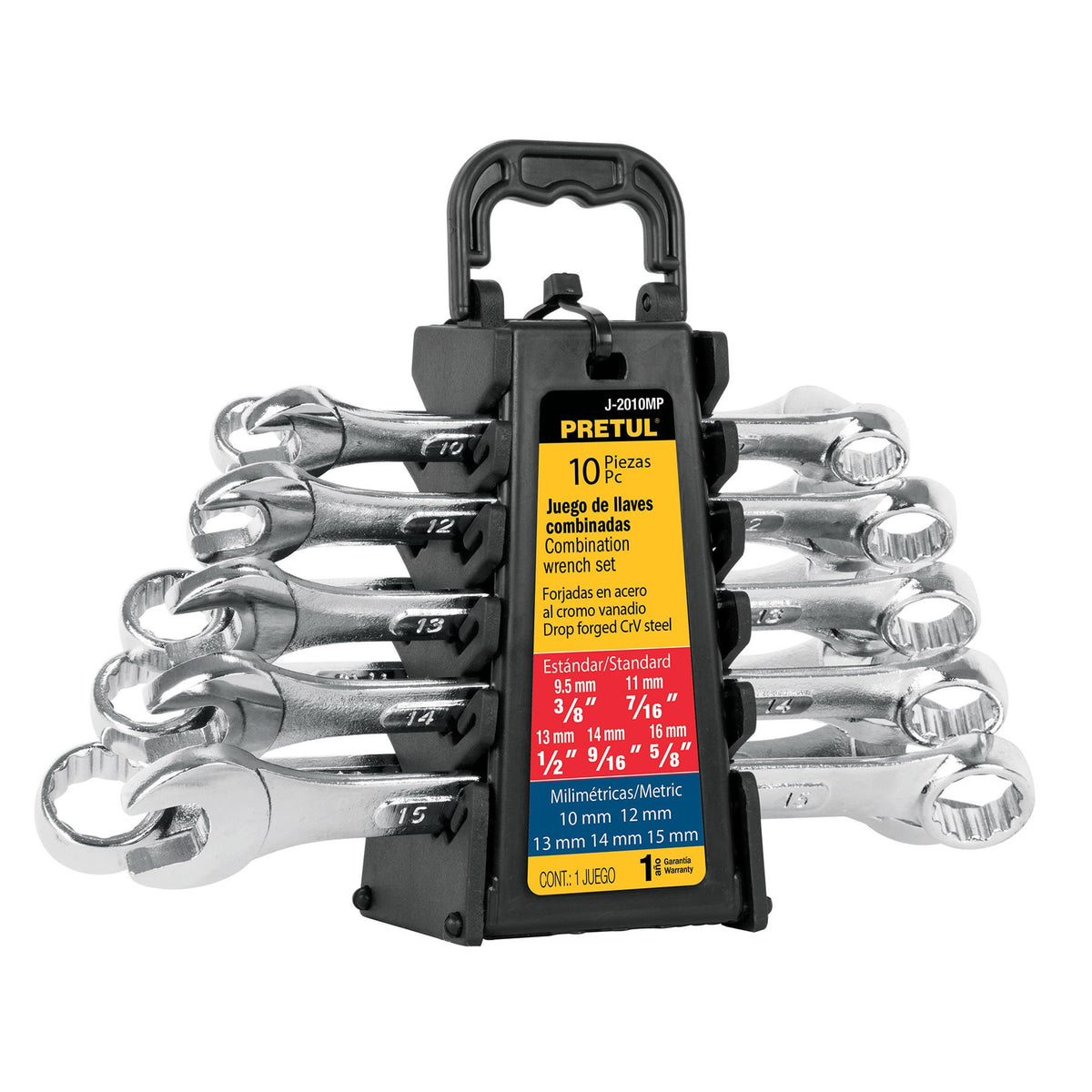 Juego de 10 llaves combinadas std y mm PRETUL