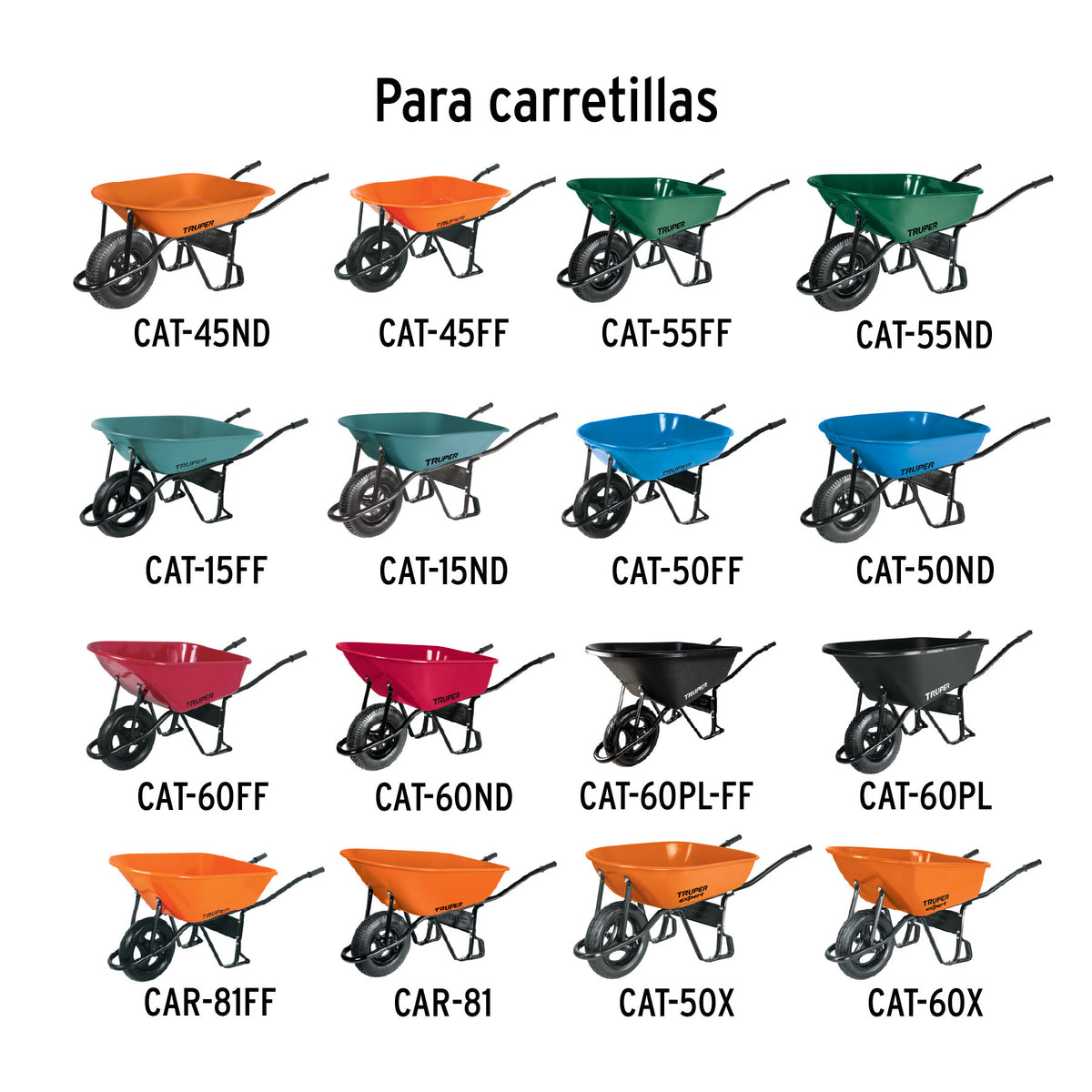 Chumaceras para carretillas de 1 llanta EXPERT/TRUPER/PRETUL