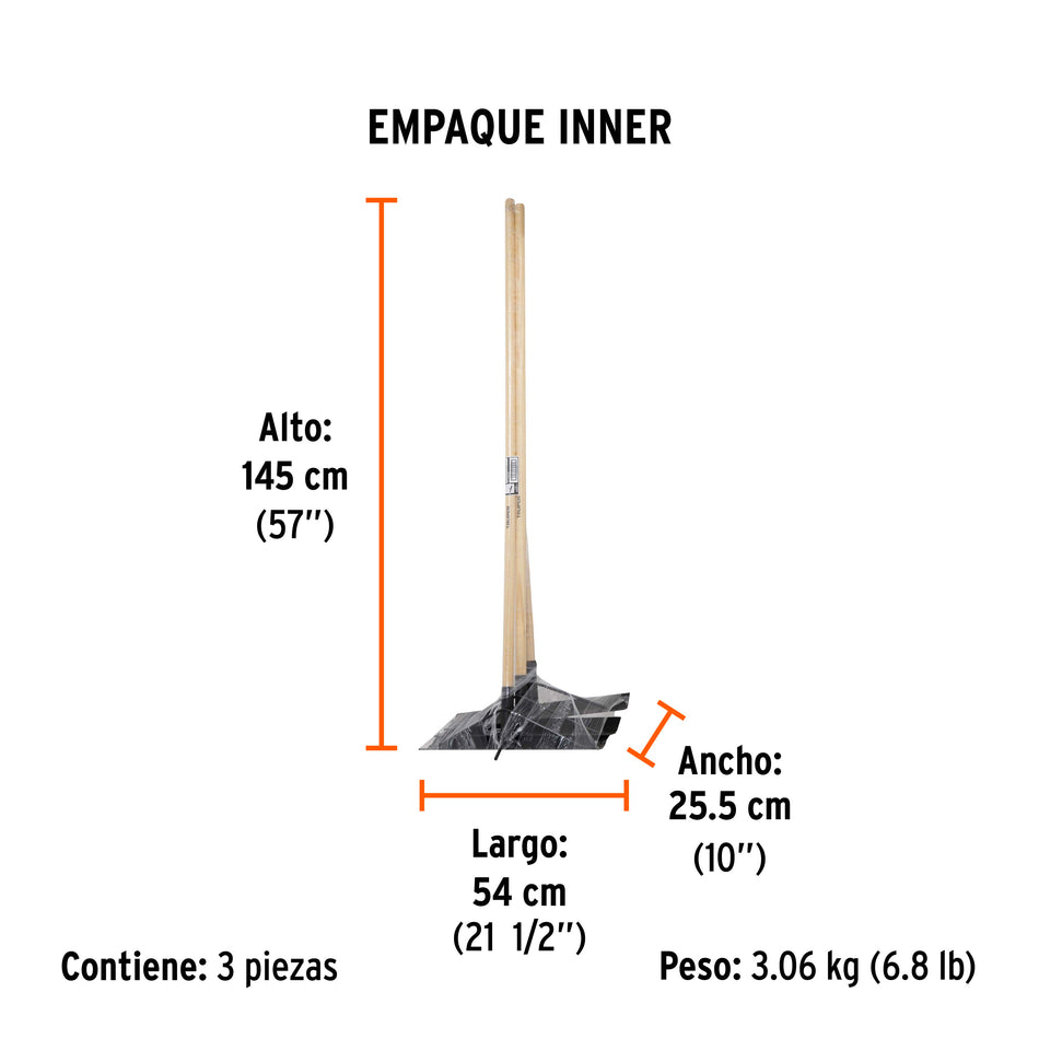 Jalador de concreto 20', mango madera 54', Truper