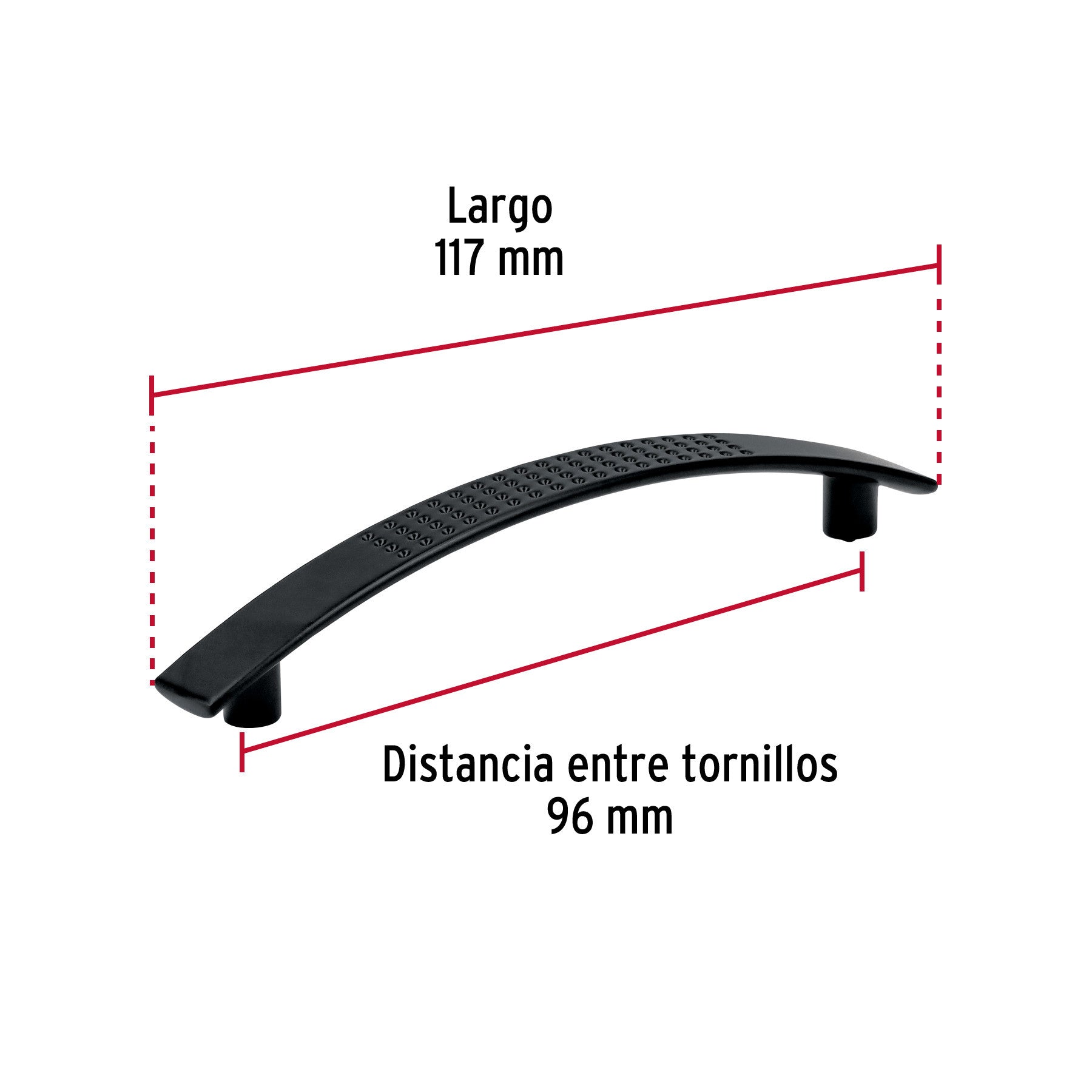 Jaladera de 96mm, línea Contempo, negro, HERMEX 96mm, negro