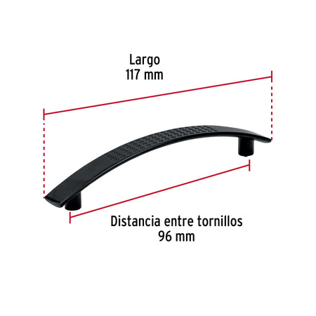 Jaladera de 96mm, línea Contempo, negro, HERMEX 96mm, negro
