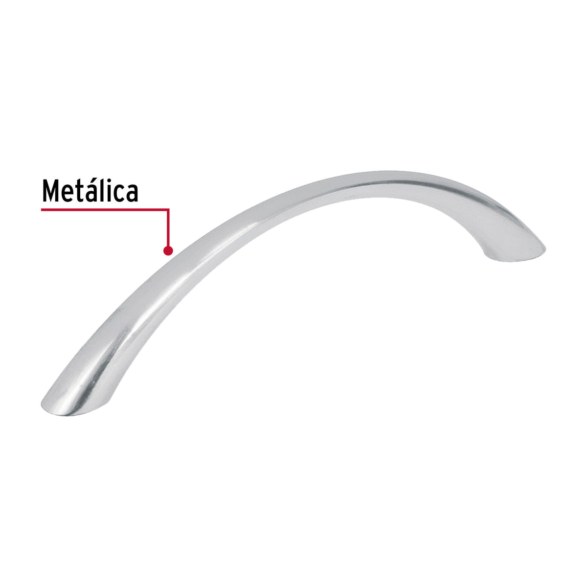 Jaladera de 96mm, línea Arco, níquel, HERMEX 96mm