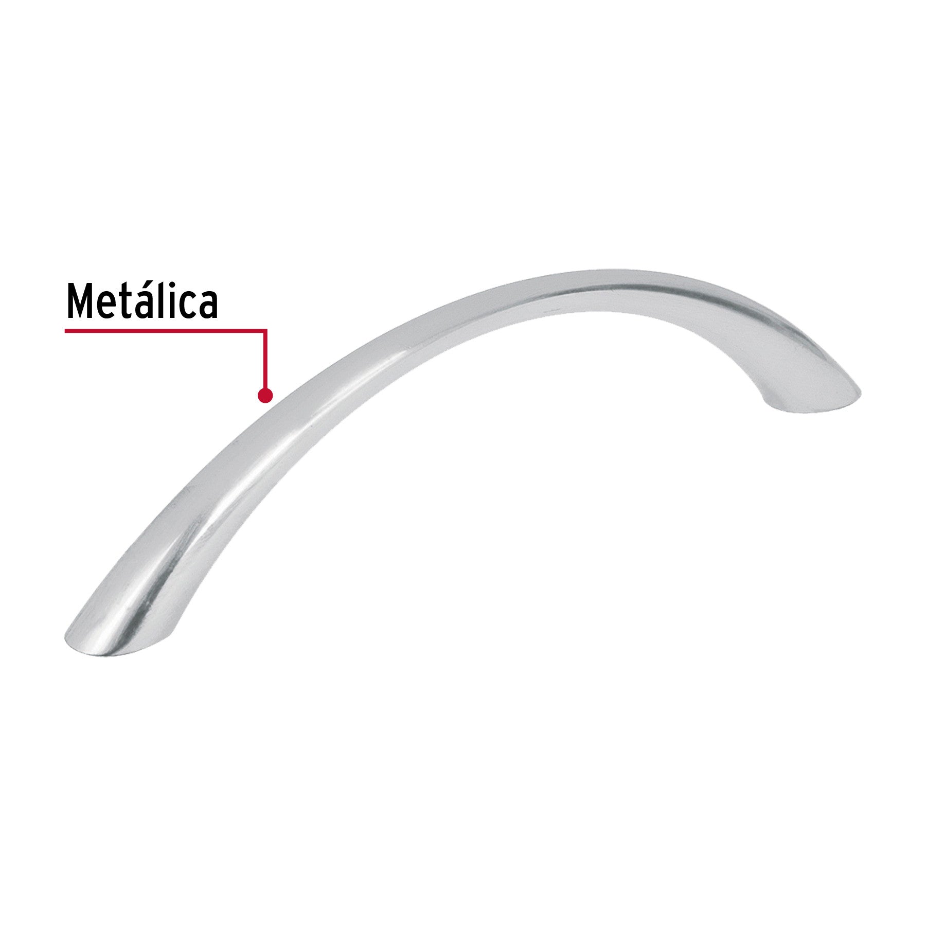 Jaladera de 96mm, línea Arco, níquel, HERMEX 96mm