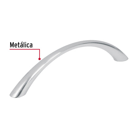 Jaladera de 96mm, línea Arco, níquel, HERMEX 96mm