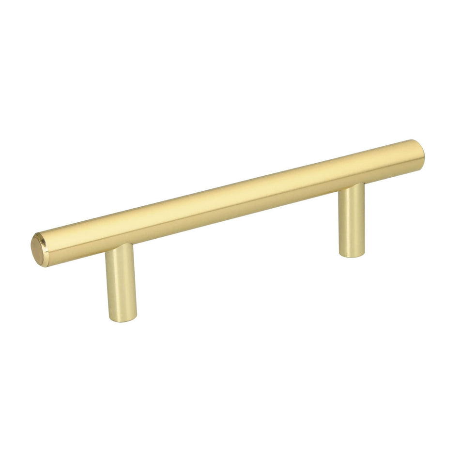 Jaladera de acero, 96mm, línea Cilindro, latón brillante 96mm, brillante