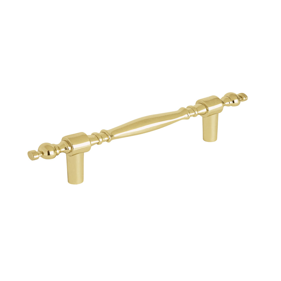 Jaladera metalica de 76mm estilo "Colonial" laton brillante