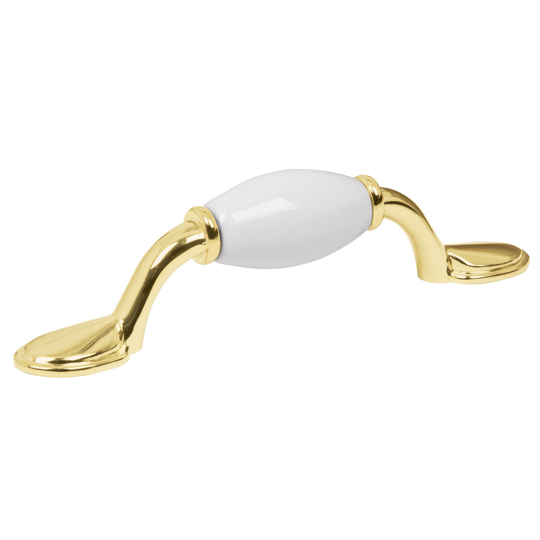 Jaladera metalica de 76 mm laton brillante inserto ceramico