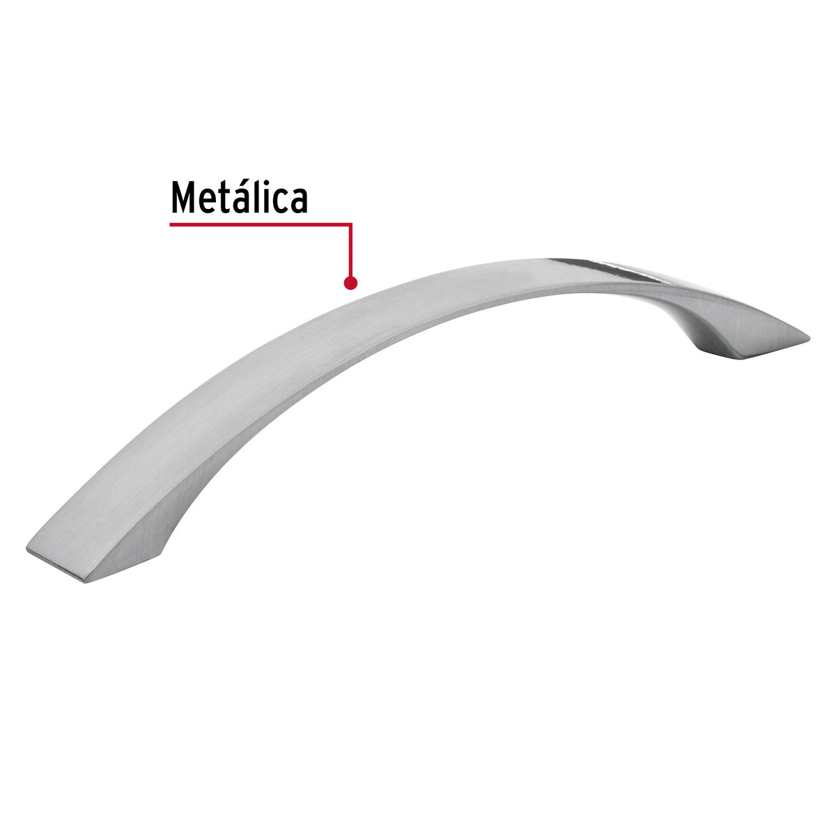 Jaladera de 128mm, línea Moderna, níquel, HERMEX 128mm