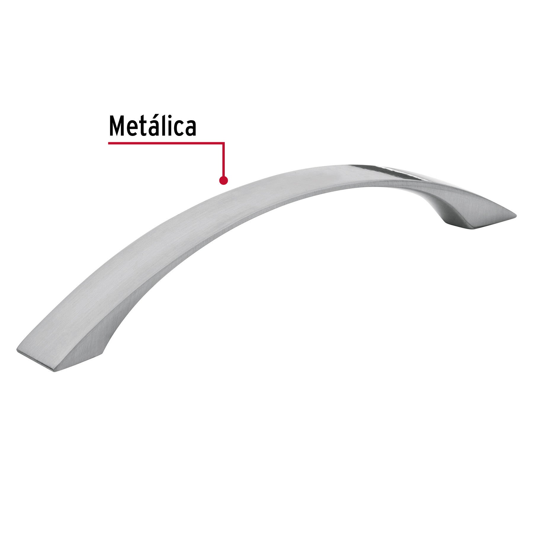 Jaladera de 128mm, línea Moderna, níquel, HERMEX 128mm