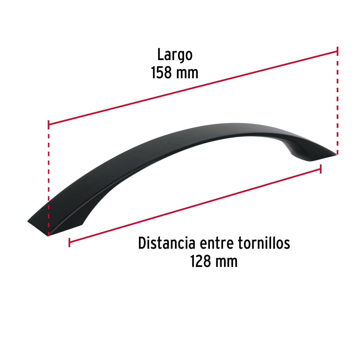 Jaladera de 128mm, línea Moderna, negro, HERMEX 128mm, negro