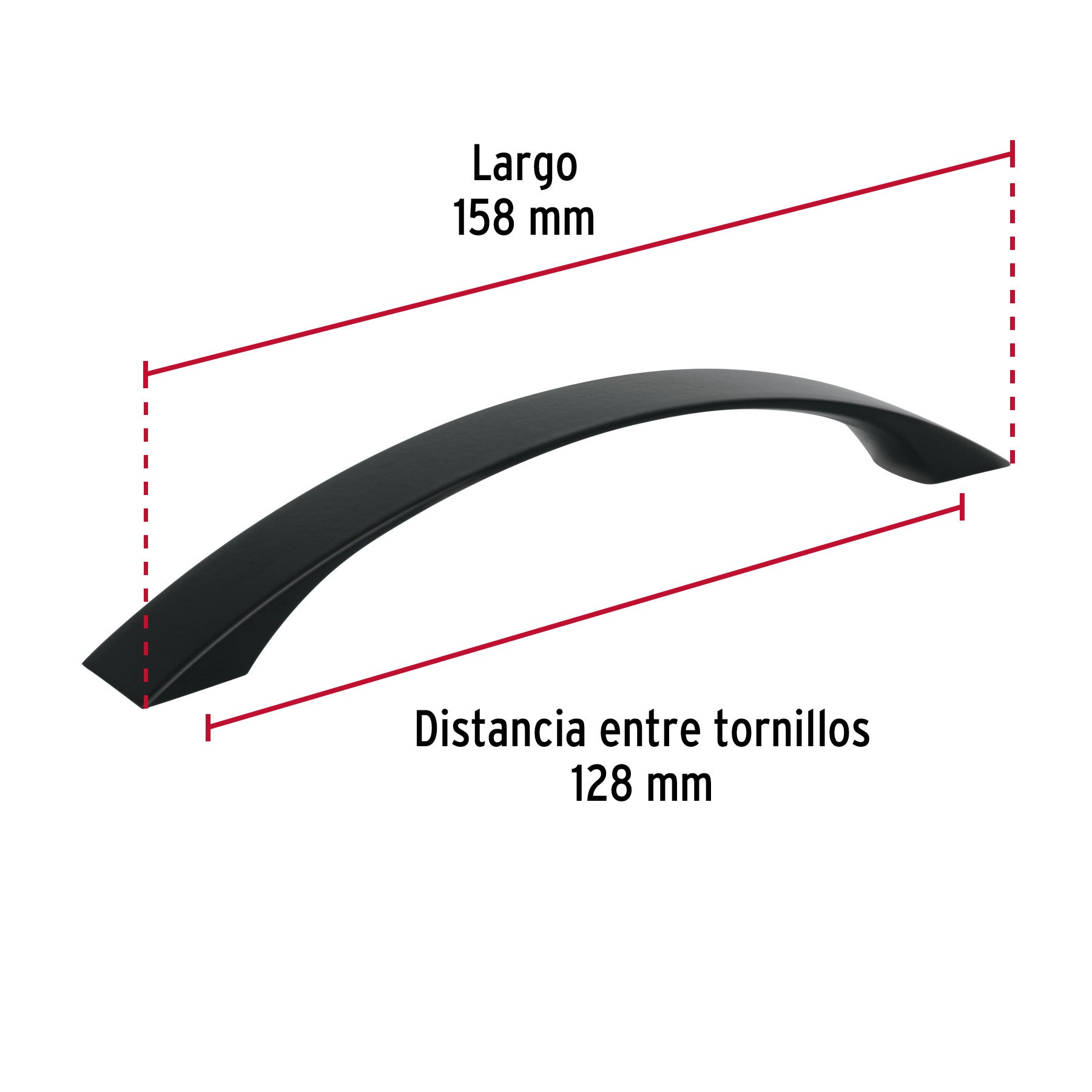Jaladera de 128mm, línea Moderna, negro, HERMEX 128mm, negro