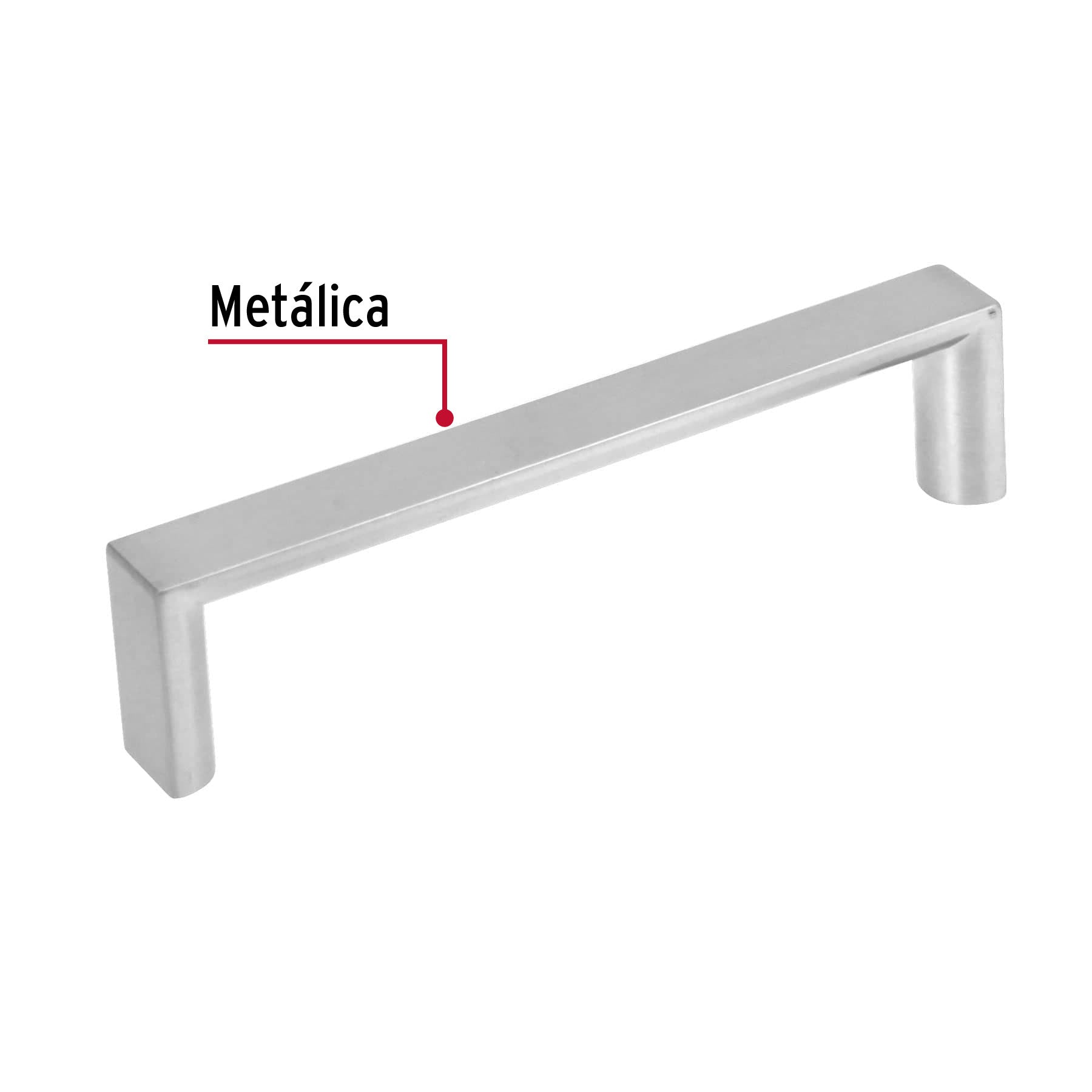 Jaladera de 96mm, línea Andamio, níquel, HERMEX 96mm