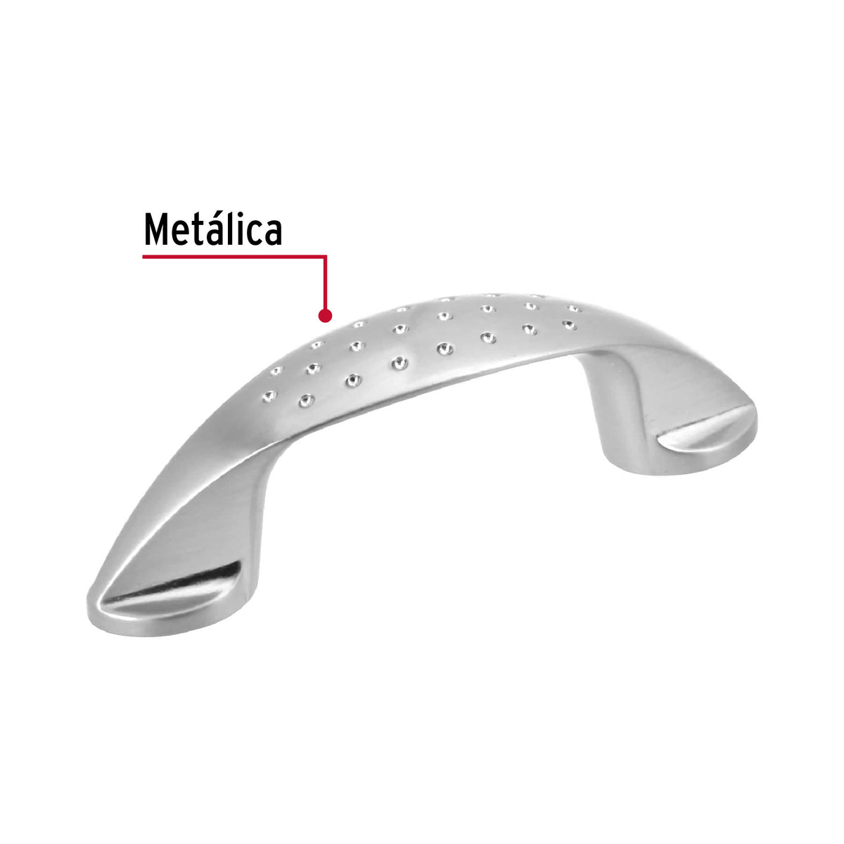 Jaladera de 64mm, línea Elipse, níquel, HERMEX 64mm