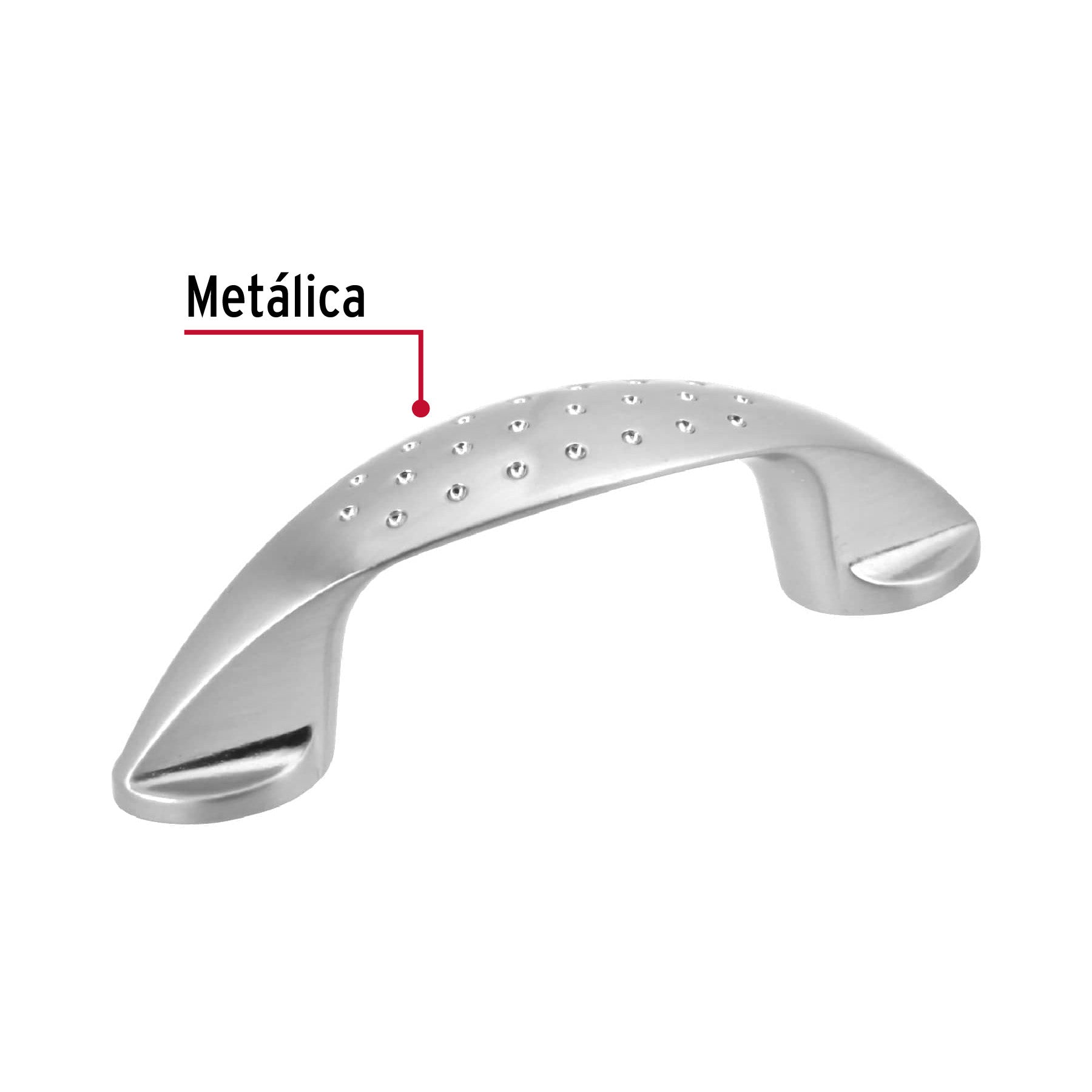Jaladera de 64mm, línea Elipse, níquel, HERMEX 64mm