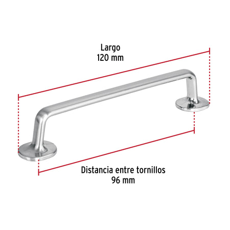 Jaladera de 96mm, línea Oviedo, níquel, HERMEX 96mm