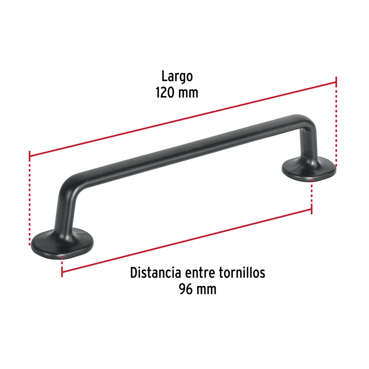 Jaladera de 96mm, línea Oviedo, negro, HERMEX 96mm, negro