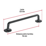Jaladera de 96mm, línea Oviedo, negro, HERMEX 96mm, negro