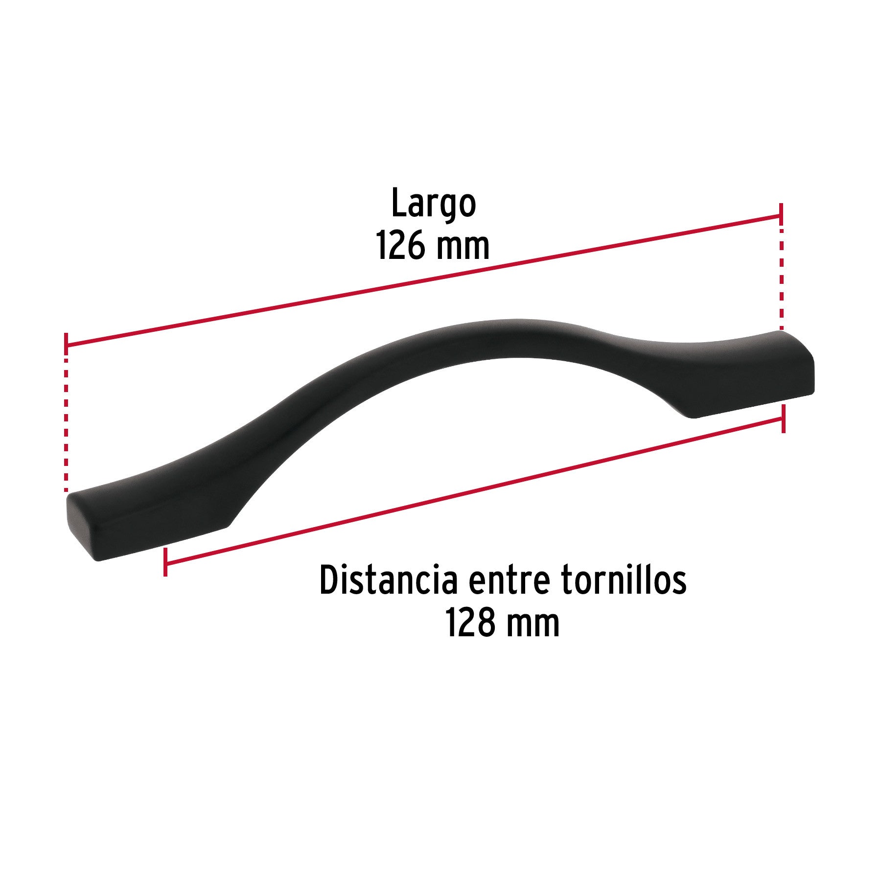 Jaladera de 96mm, línea Segovia, negro, HERMEX 96mm, negro