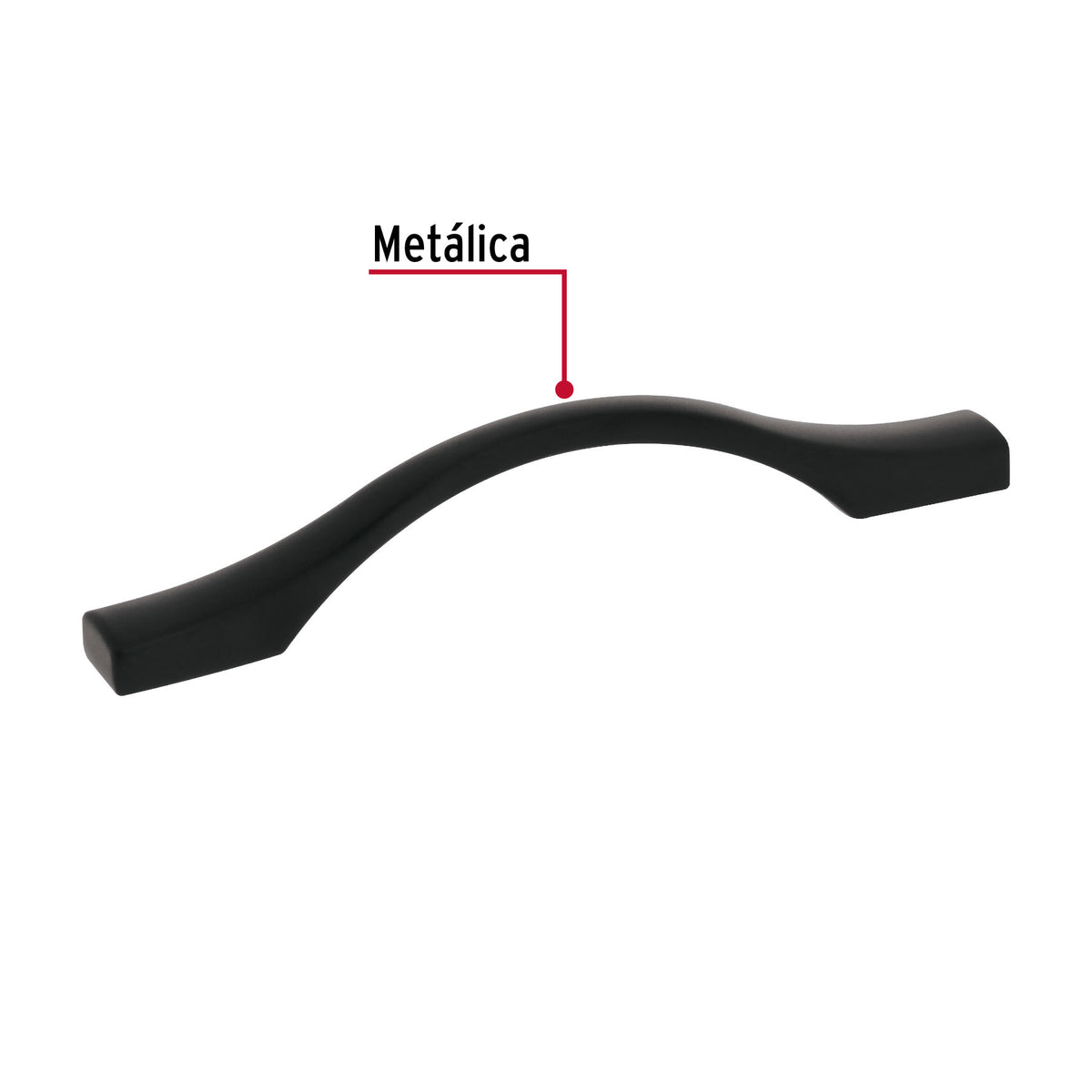 Jaladera de 96mm, línea Segovia, negro, HERMEX 96mm, negro