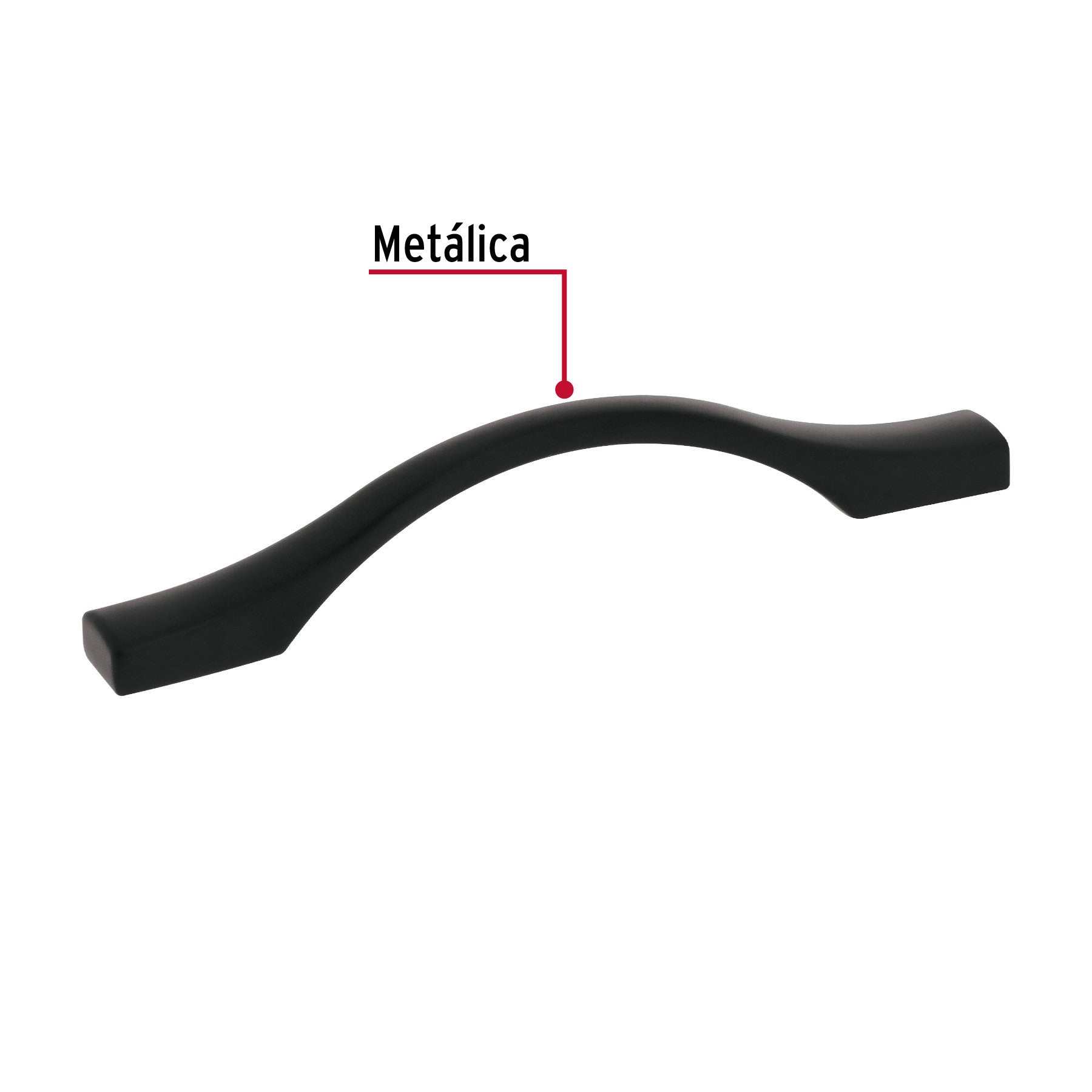 Jaladera de 96mm, línea Segovia, negro, HERMEX 96mm, negro