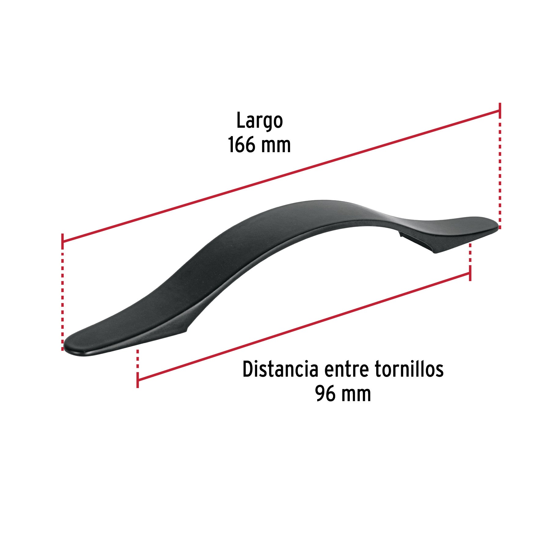 Jaladera de 96mm, línea Burgos, negro, HERMEX 96mm, negro