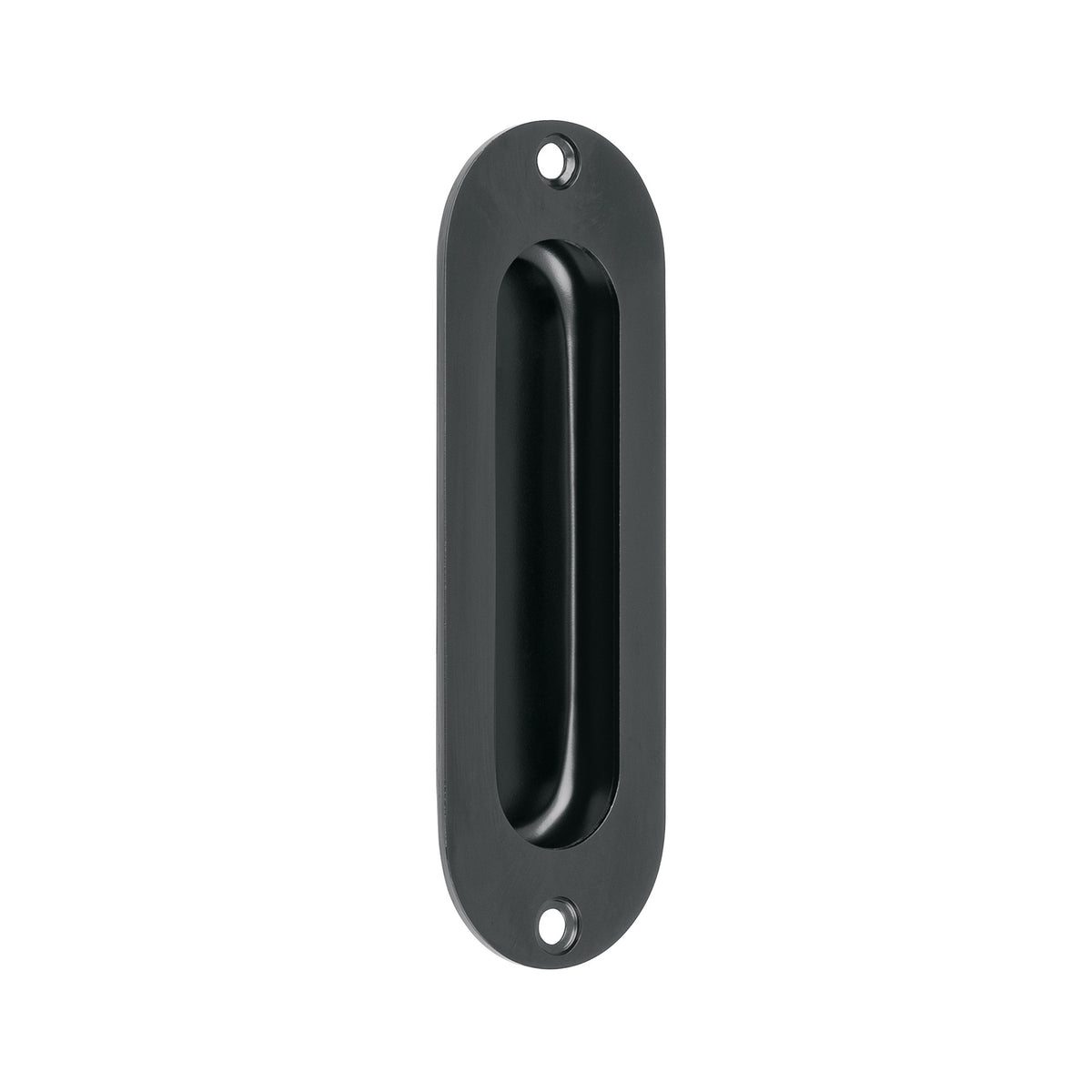 Jaladera de embutir ovalada acabado HERMEX negro