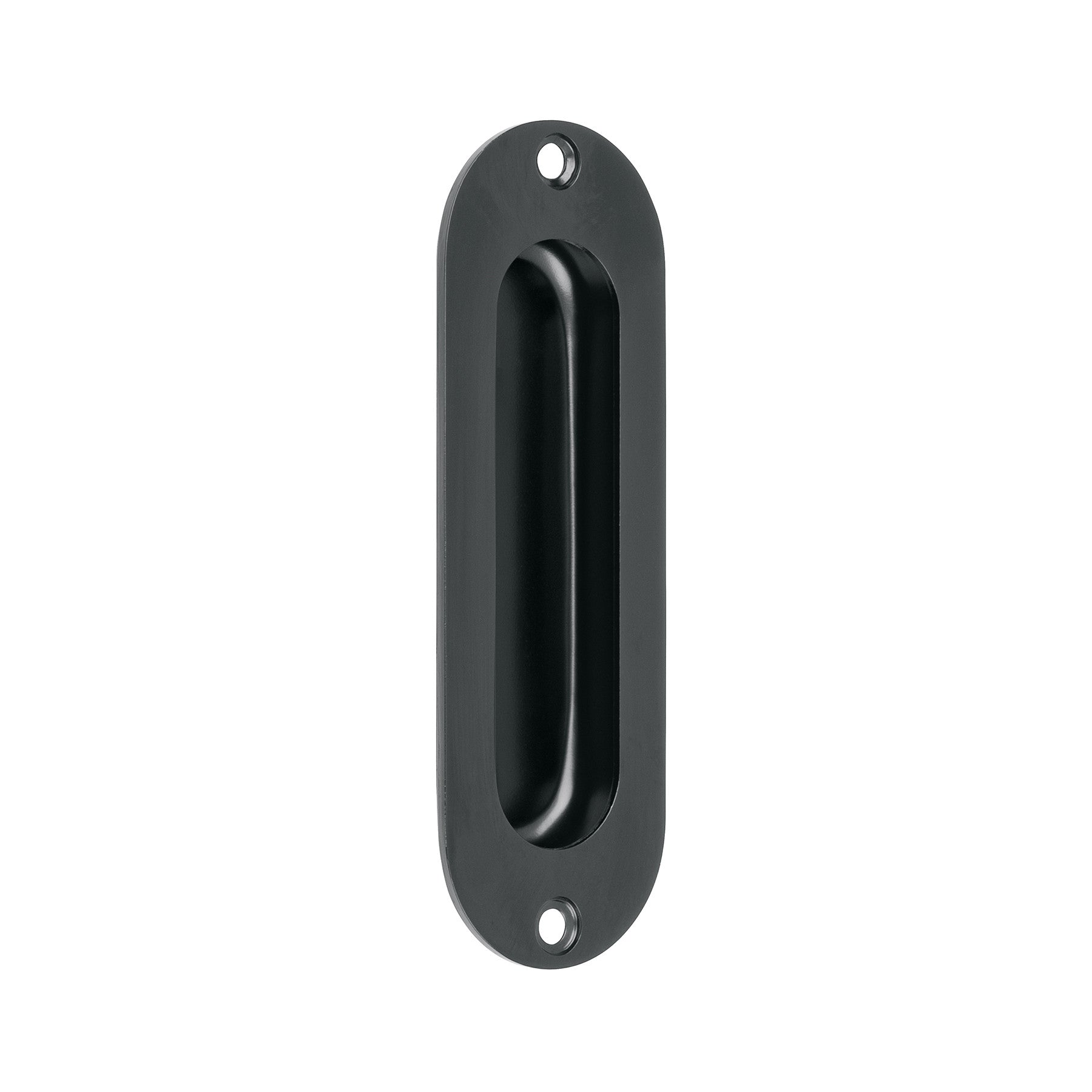 Jaladera de embutir ovalada acabado HERMEX negro