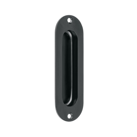 Jaladera de embutir ovalada acabado HERMEX negro