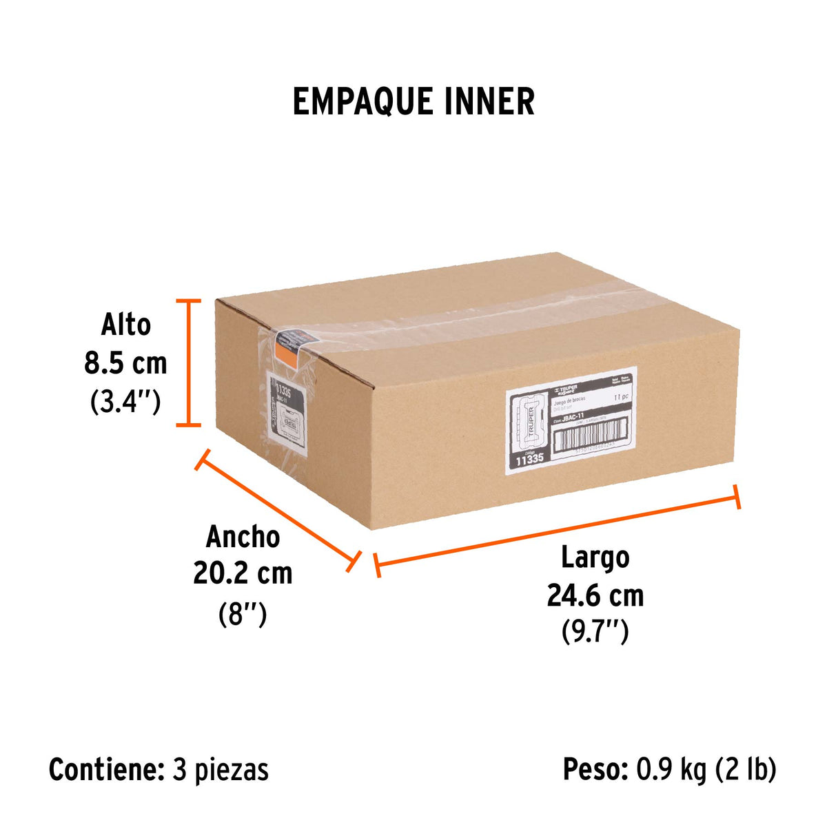 Juego de 11 brocas para metal y concreto en estuche Truper