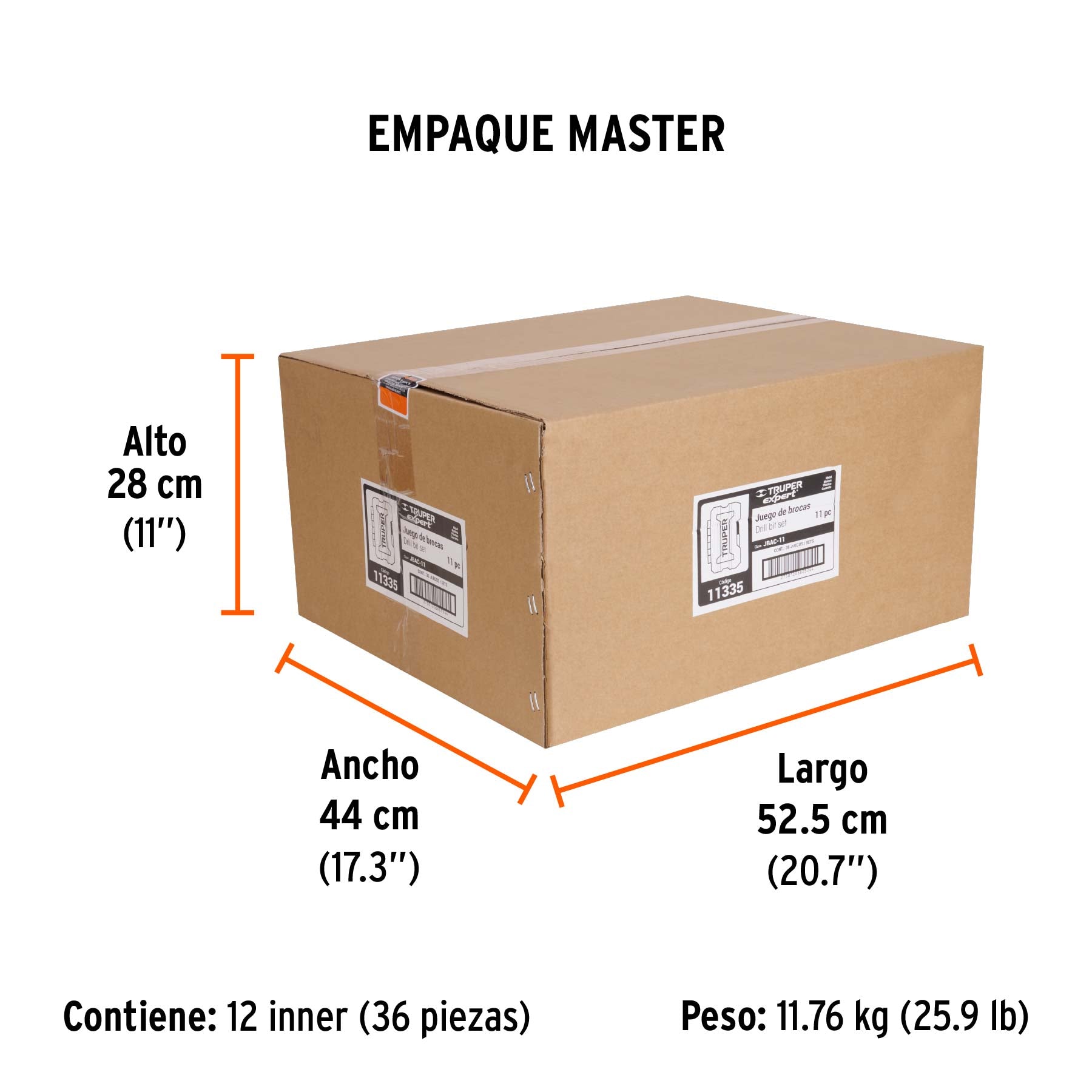 Juego de 11 brocas para metal y concreto en estuche Truper