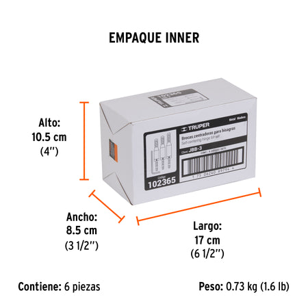 Juego de 3 brocas para bisagra TRUPER