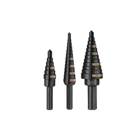 Juego de 3 brocas escalonadas de oxido negro Truper