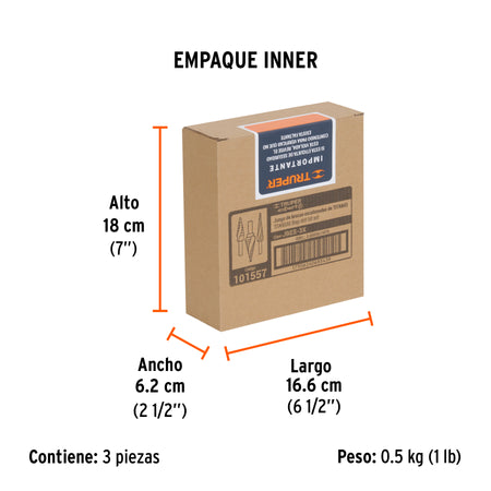 Juego de 3 brocas escalonadas de titanio Truper Expert