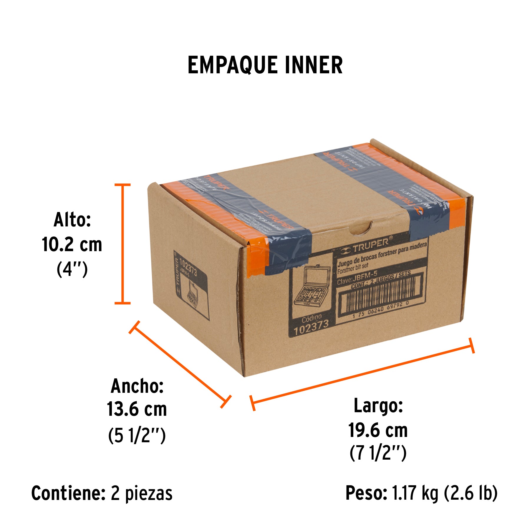 Juego de 5 brocas forstner para madera TRUPER