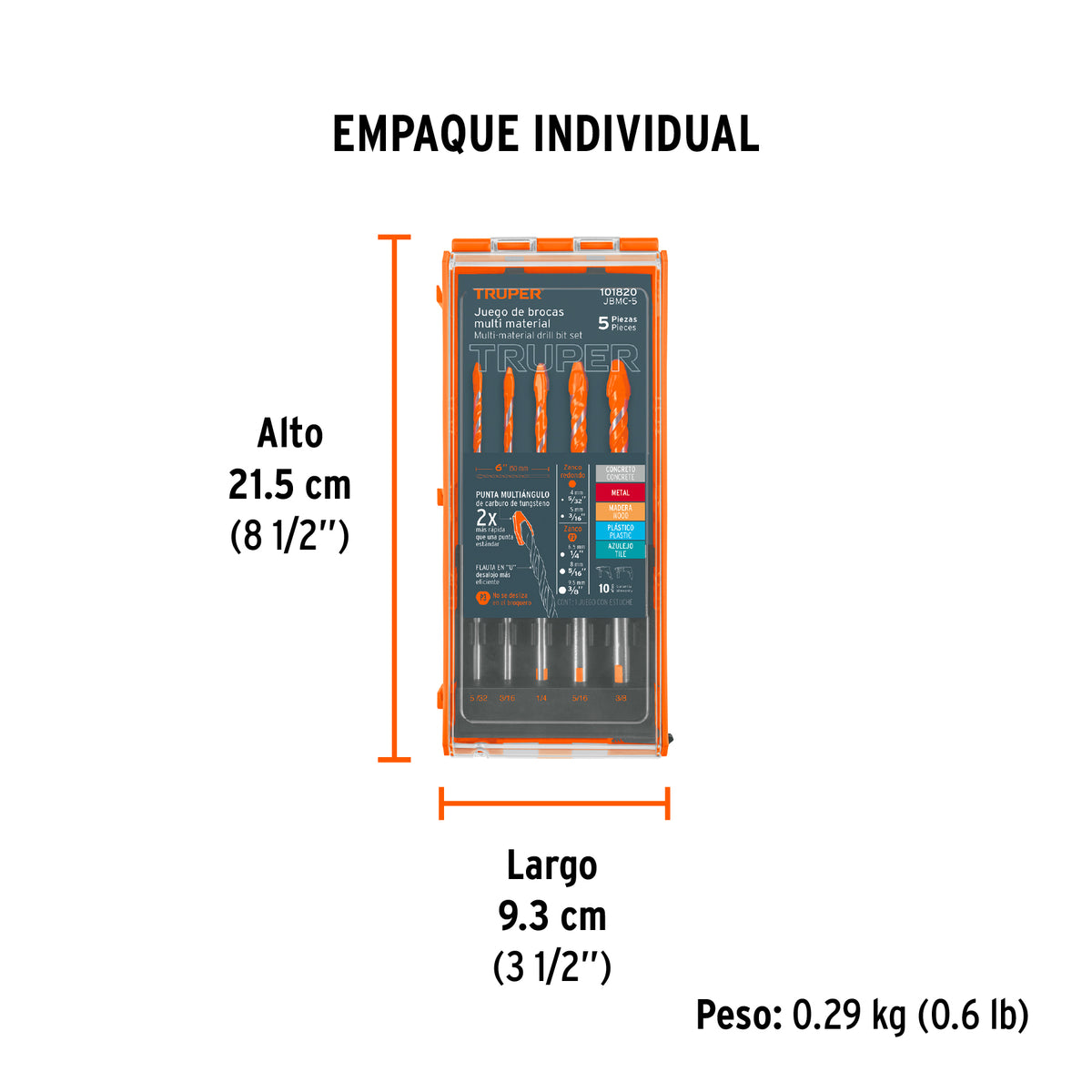 Juego de 5 brocas multimaterial Truper