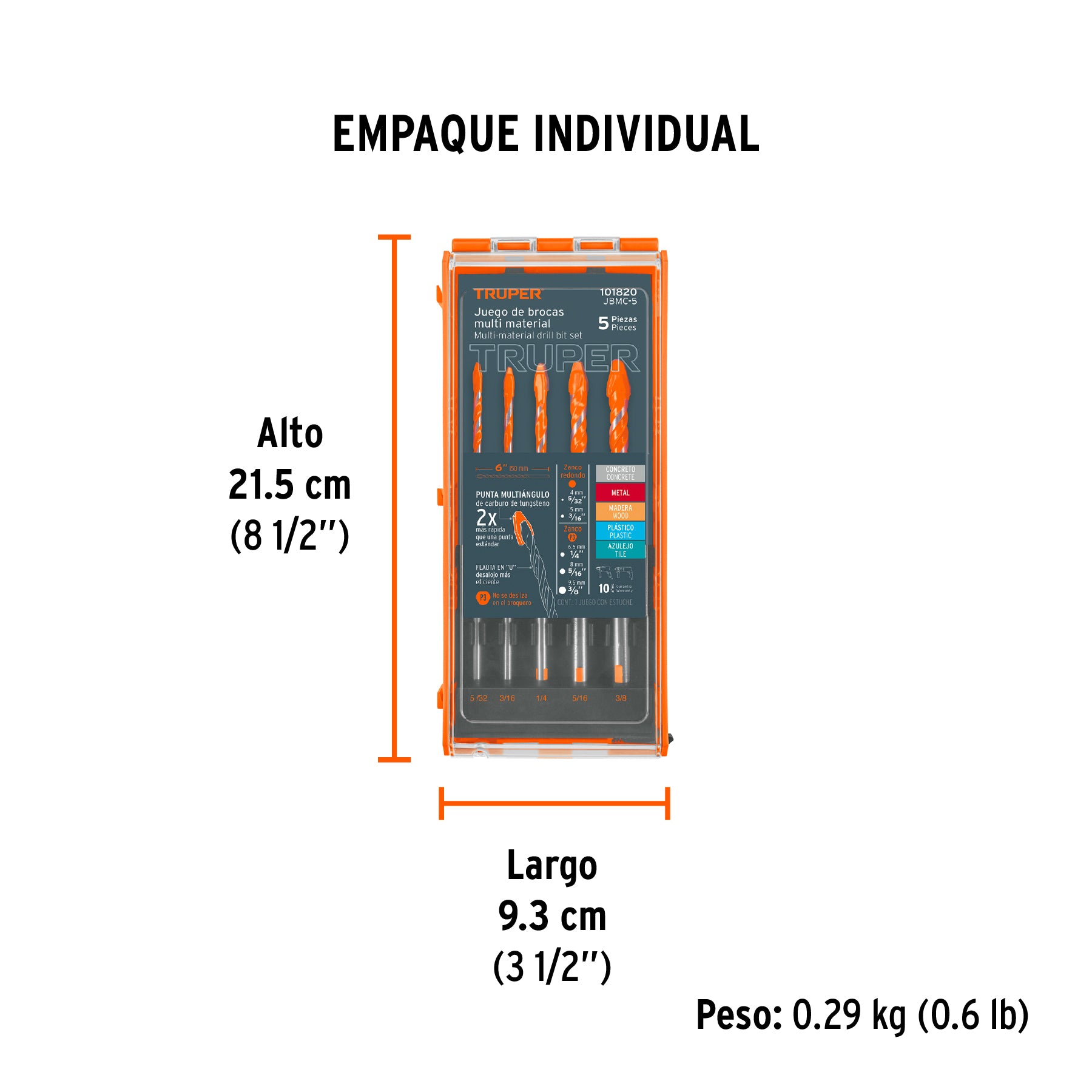 Juego de 5 brocas multimaterial Truper