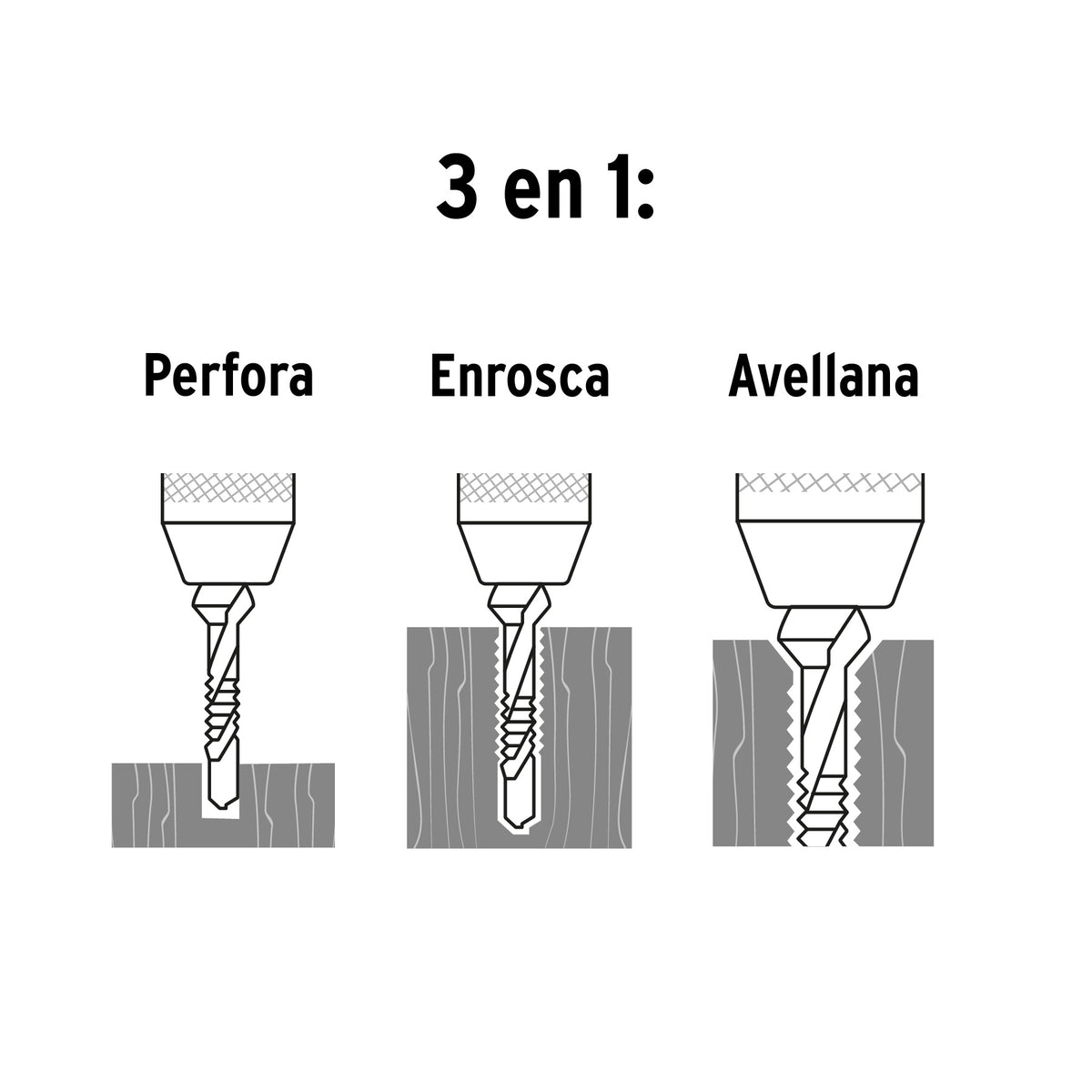 Juego de 6 brocas HSS con machuelo para metal Truper