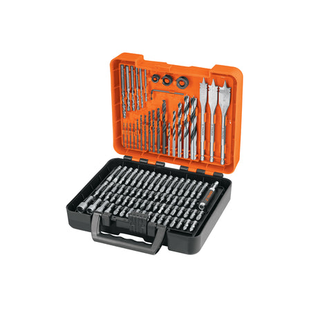 Juego de 100 brocas y puntas en estuche plastico Truper