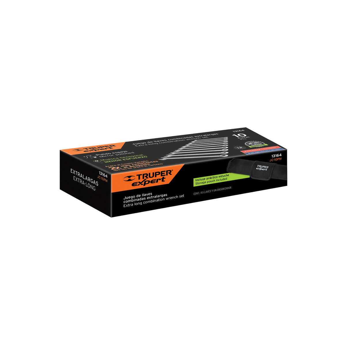 Jgo 10 llaves combinadas extralargas pulidas std y mm,EXPERT