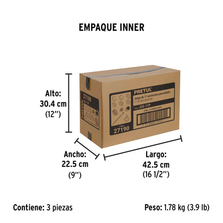 Juego 11 accesorios limpieza y pulido para taladro PRETUL