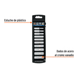 Juego de 10 dados largos cuadro 1/4' mm, Truper