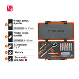 Juego de 20 herramientas cuadro 1/4' mm para mecánico
