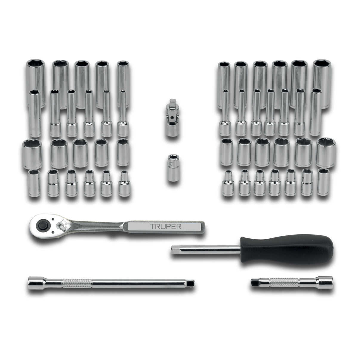 Juego de 54 herramientas cuadro 1/4' std y mm para mecánico