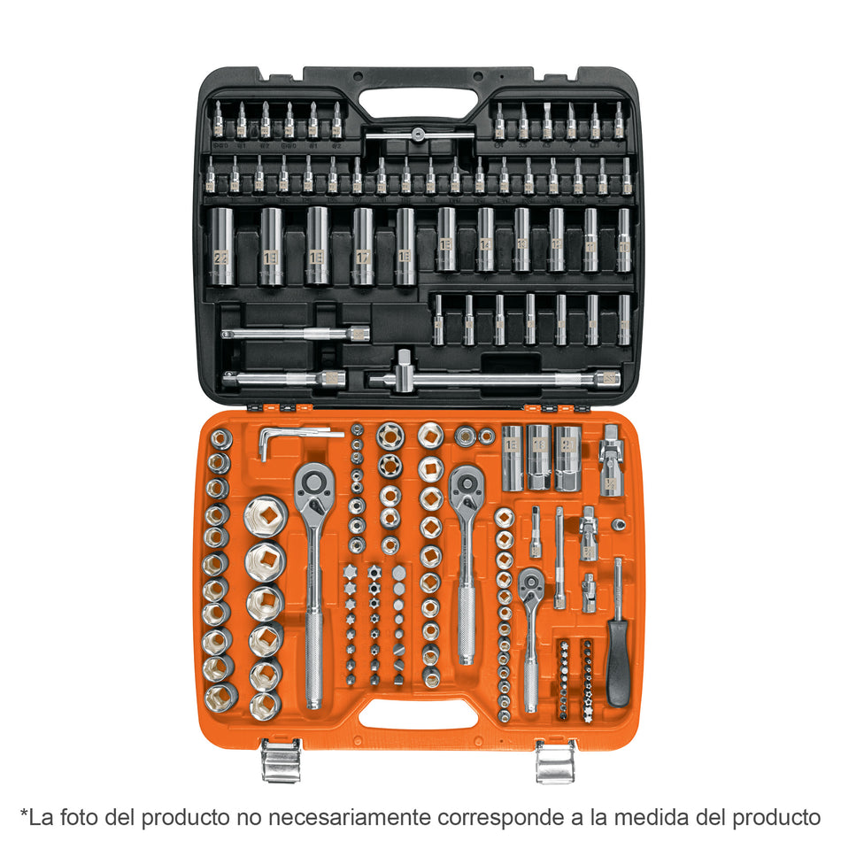 Juego de 172 herramientas 1/4', 3/8' y 1/2' mm p/mecánico