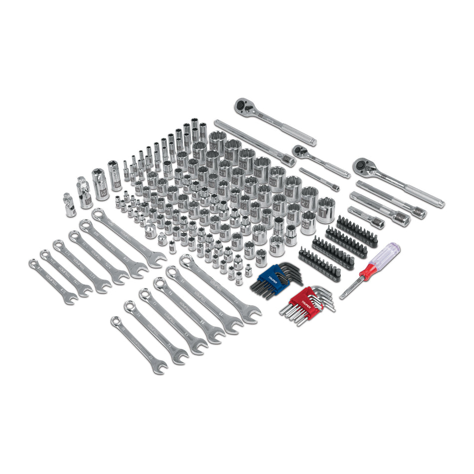 Juego 199 herramientas 1/4', 3/8' y 1/2' std y mm p/mecánico