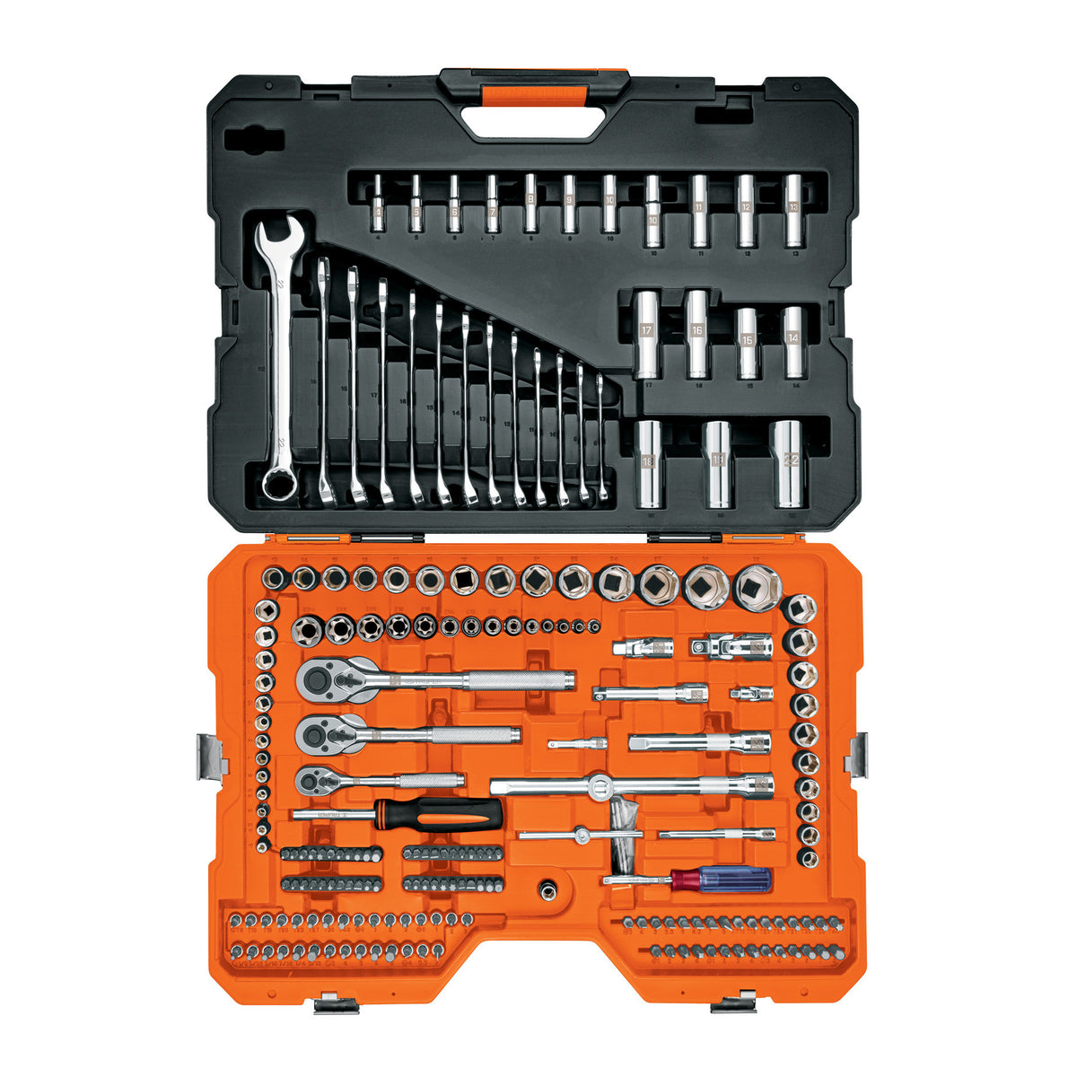 Juego 210 herramientas 1/4', 3/8' y 1/2' std y mm p/mecánico