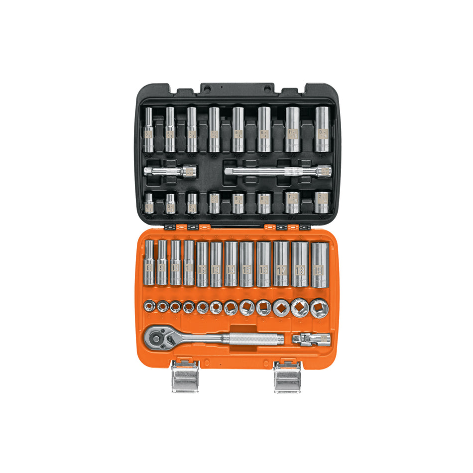 Juego de 45 herramientas cuadro 3/8' std y mm para mecánico